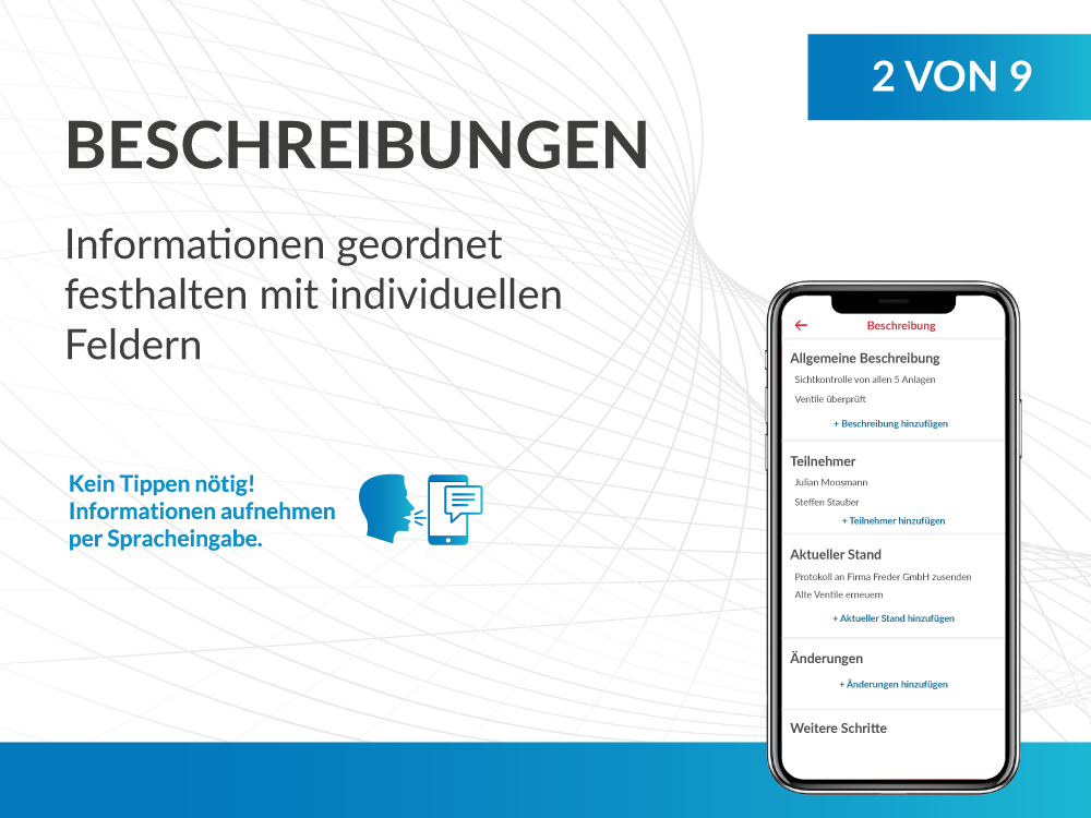 Informationen mit der App festhalten